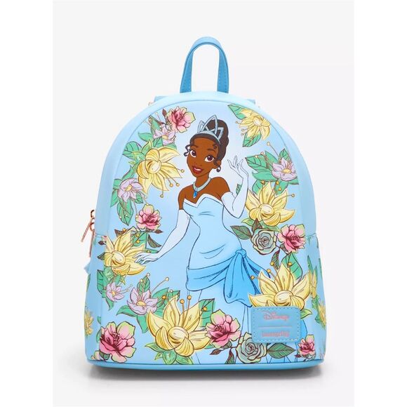 Loungefly Disney The Princess And The Frog Blue Floral Mini Backpack